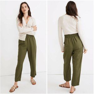 Madewell Huston Linen Blend Pull On Cropped Pants Size Small